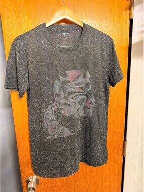 Karl Lagerfeld Paris Men’s Large Grey Mosaic Face T-Shirt